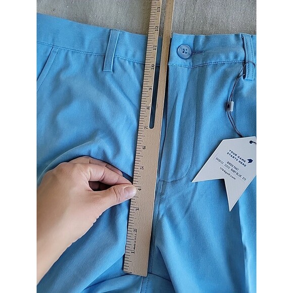 1764 Golf Pants Mens 32x32 Blue Flat Front Performance Stretch Casual Logo NEW - Picture 10 of 13